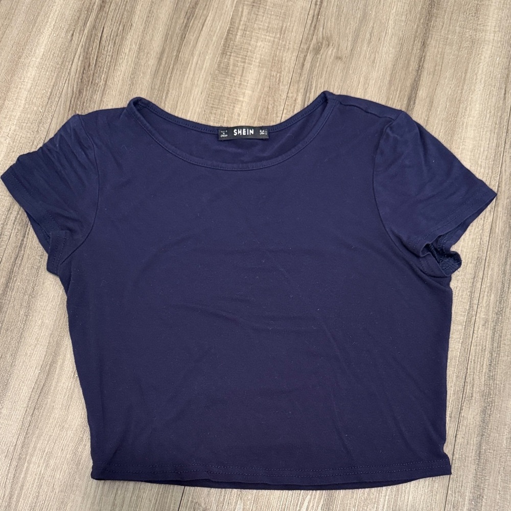 SHEIN Deep Blue Crop Top